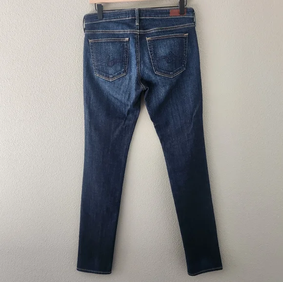 AG Adriano Goldschmeid Jeans Size 29 The Aubrey Skinny Straight Dark Wash Low - Picture 3 of 11